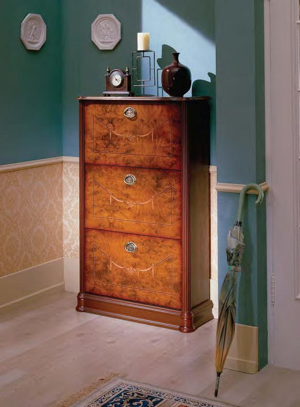 Étagère à chaussures dans un couloir de style classique