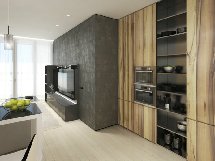 Cuisine-salon minimaliste
