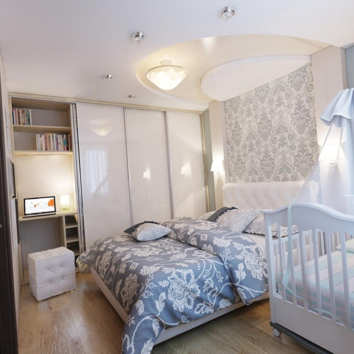 une chambre et une chambre d'enfant dans un studio