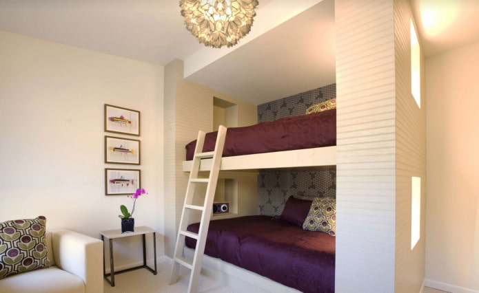 Lit superposé dans un appartement d'une pièce