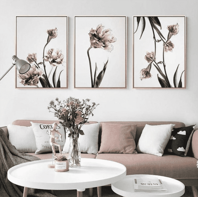 images de fleurs sur le mur