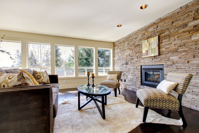 Finition décorative en pierre pour l'intérieur