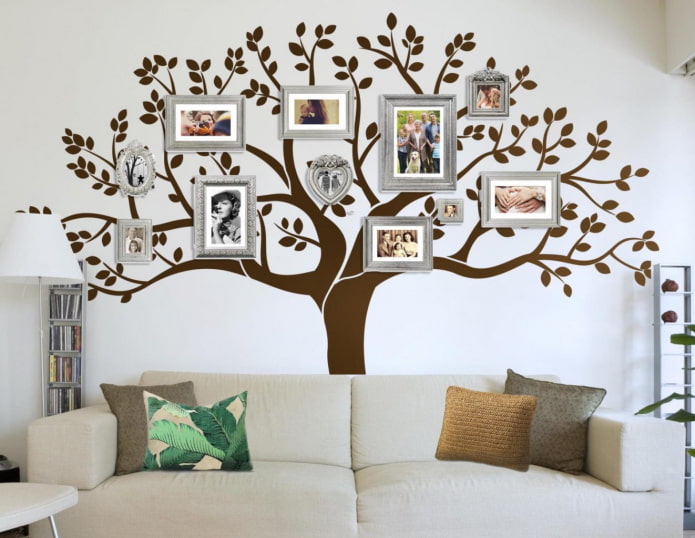 photos en forme d'arbre à l'intérieur