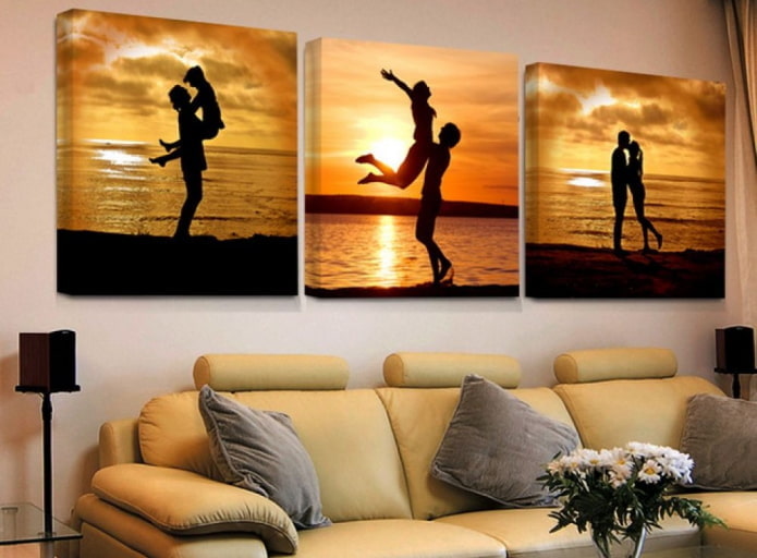 photos triptyque à l'intérieur
