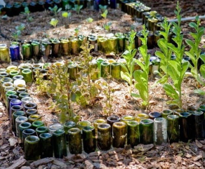clôture en bouteilles