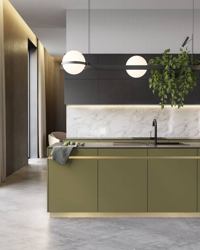 Cuisine olive de style moderne
