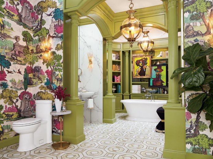 salle de bain verte
