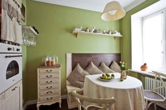 Cuisine olive et beige