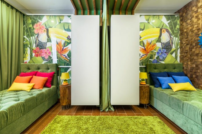 Chambre d'enfant aux couleurs vives