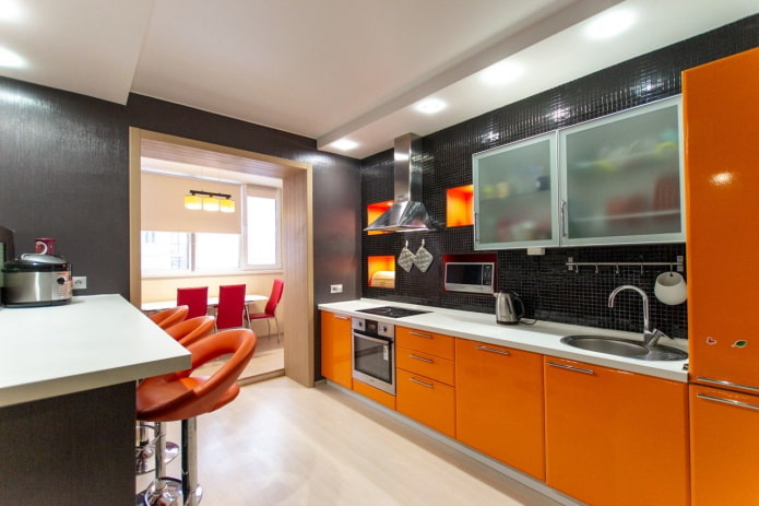 Décoration de cuisine dans les tons orange