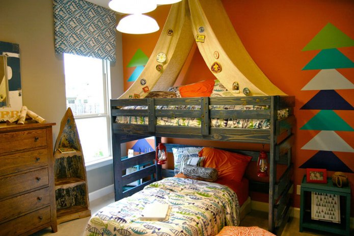chambre d'enfant style campagnard