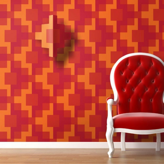 papier peint rouge-orange