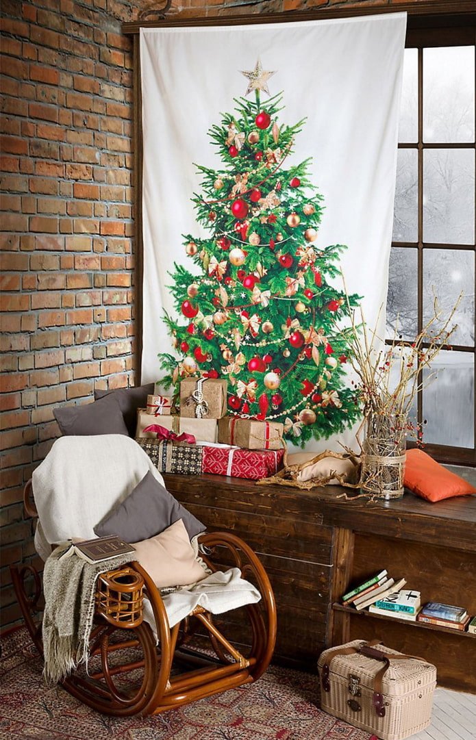 Sapin de Noël sur tissu