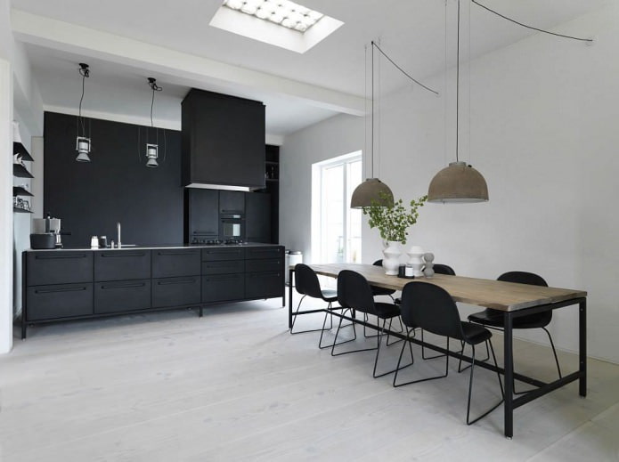 conception de cuisine avec un ensemble noir