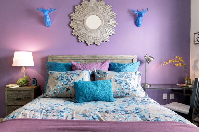 Chambre lavande-bleu