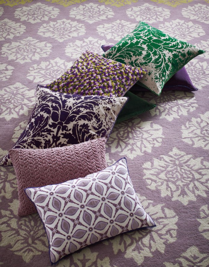 coussins lilas