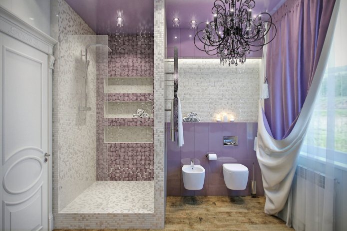 plafond tendu dans une salle de bain