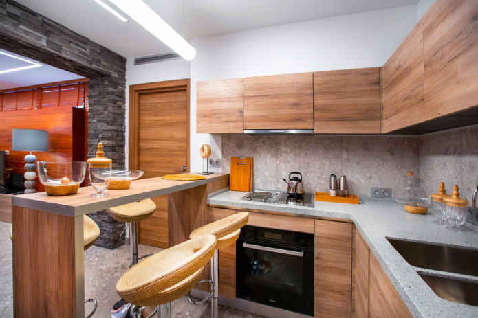 Éclairage de cuisine dans un studio
