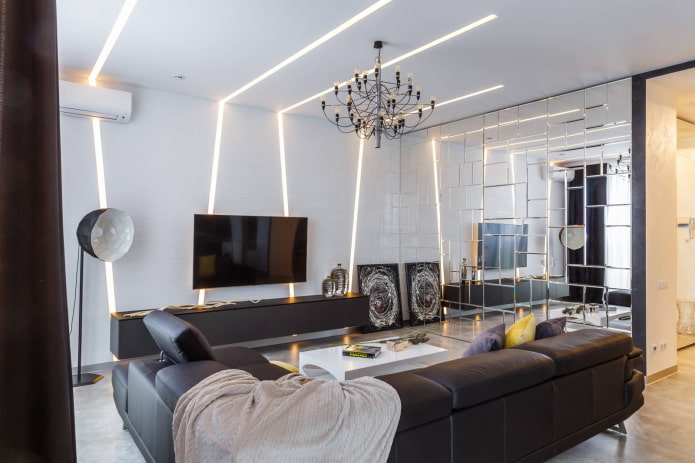 Lignes sur les murs et le plafond