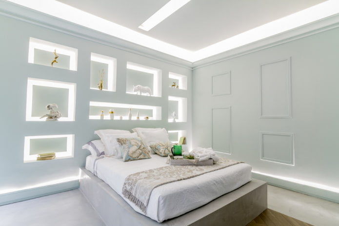 Éclairage d'étagère et de plafond