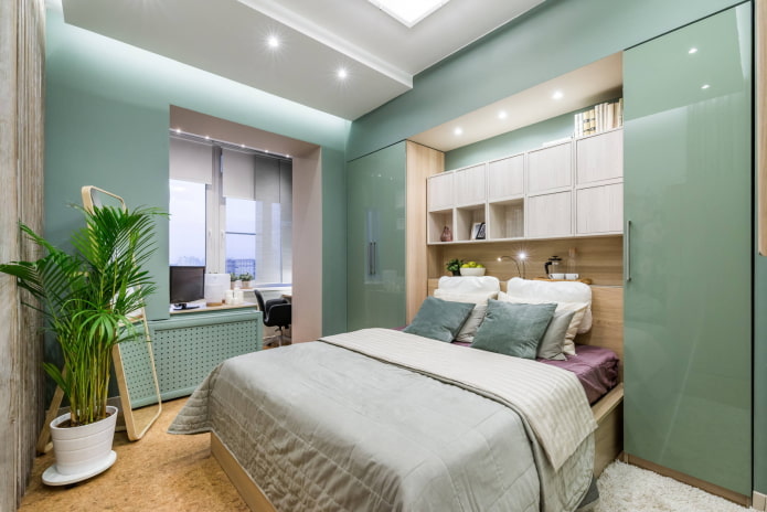 éclairage d'une petite chambre avec balcon