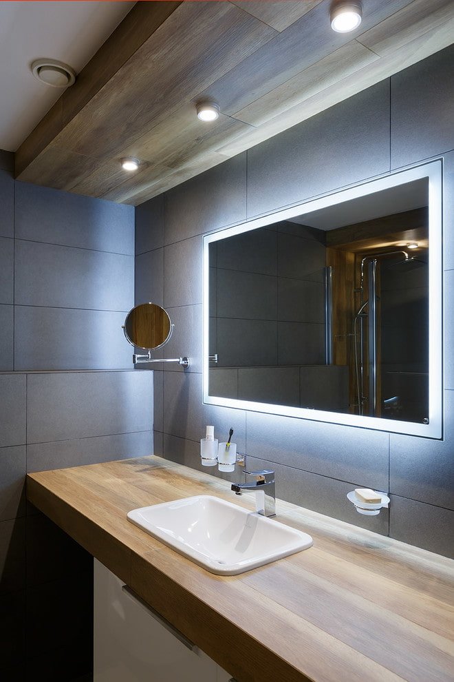 Éclairage autour du miroir