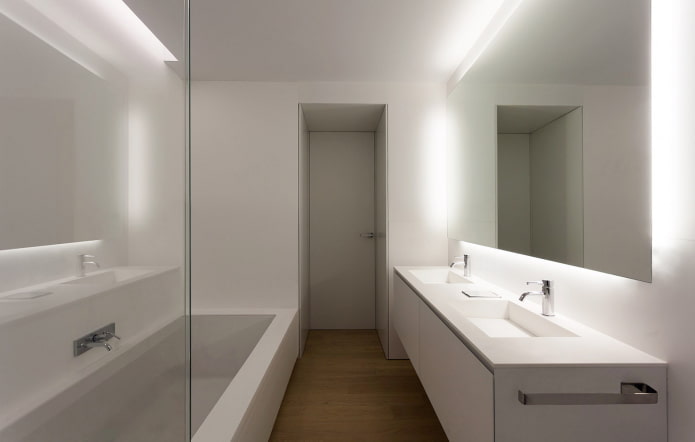 éclairage à l'intérieur de la salle de bain dans le style minimaliste