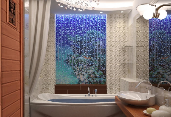 conception d'éclairage dans l'intérieur de la salle de bain