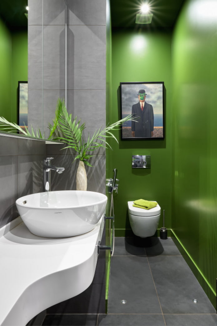 salle de bain dans les tons verts