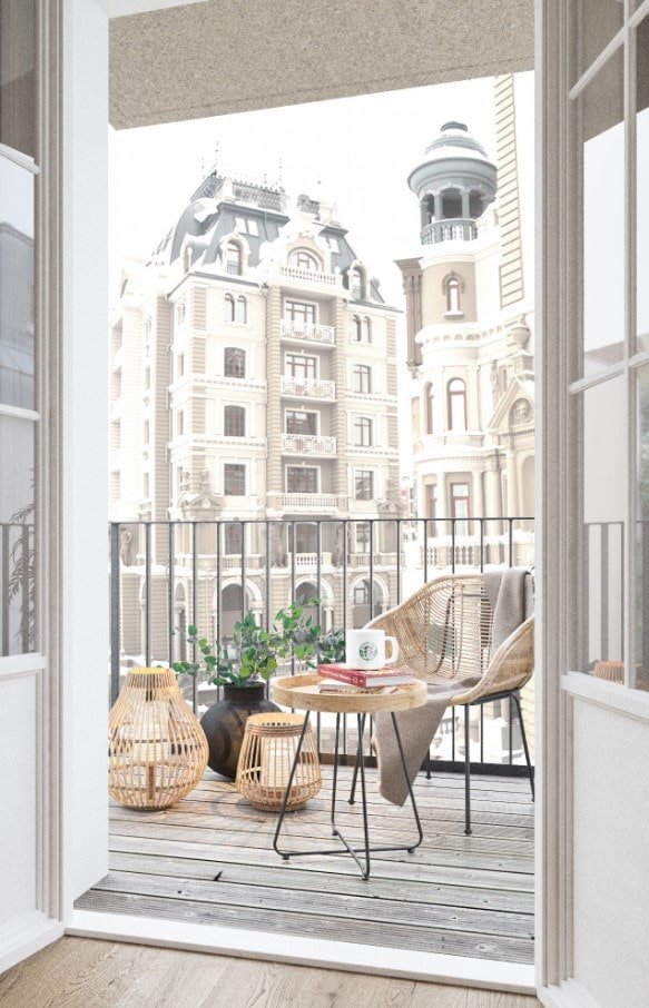 Table pour une loggia ouverte
