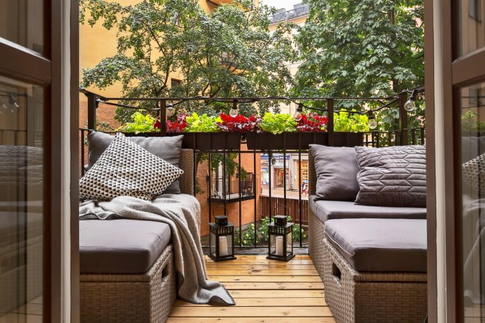 Espace de repos sur le balcon