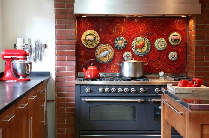 panneau au-dessus du poêle dans l'intérieur de la cuisine
