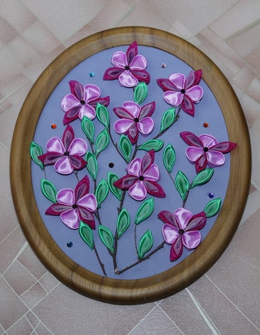 panneau de cuisine en kanzashi