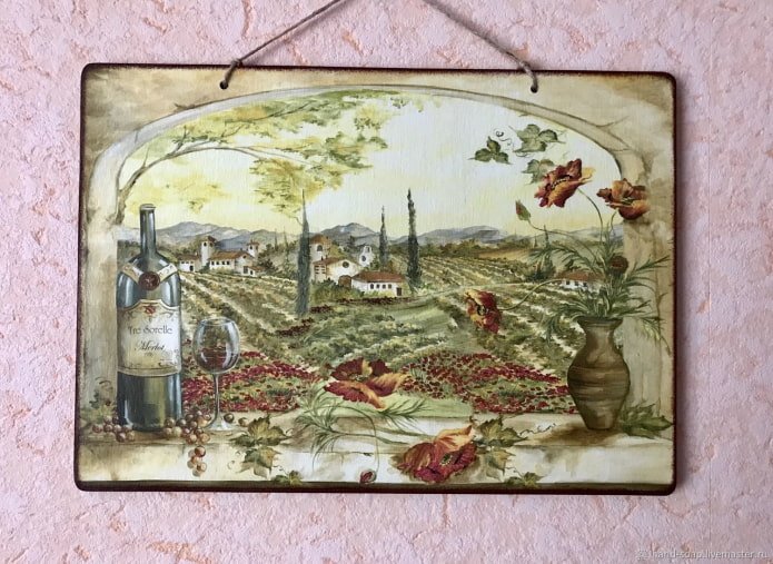 panneau de cuisine en technique de découpage