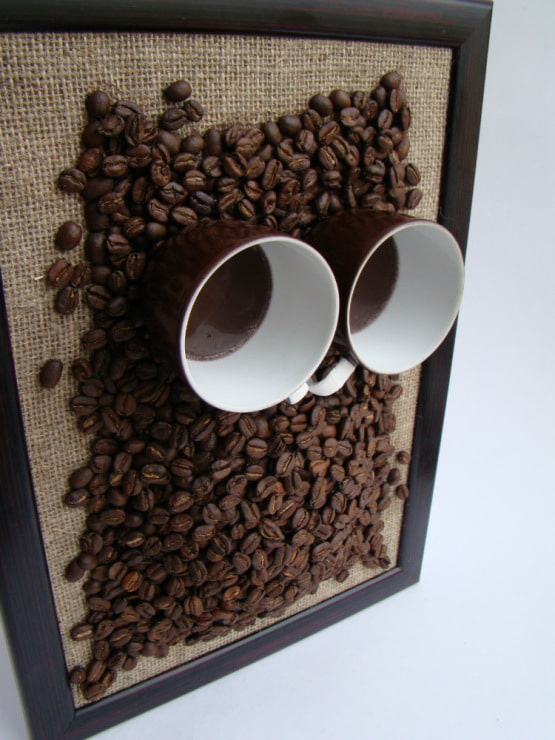 Panneau de cuisine en grains de café