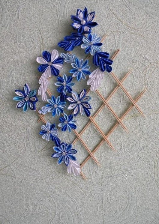 Panneau de cuisine en kanzashi