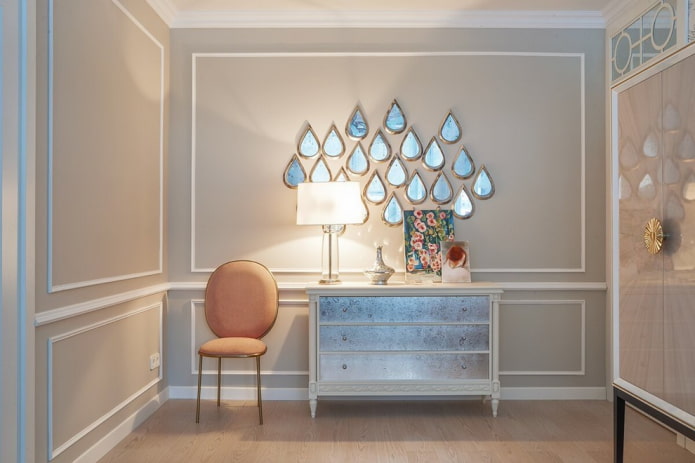 Panneau miroir mural à l'intérieur