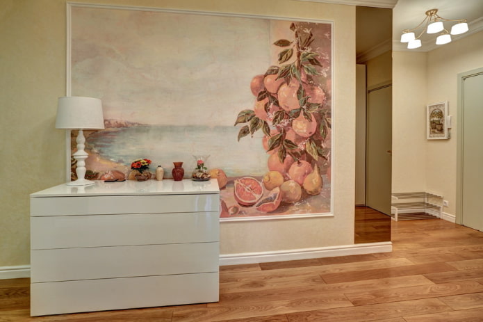 Panneau mural avec image de fruits à l'intérieur
