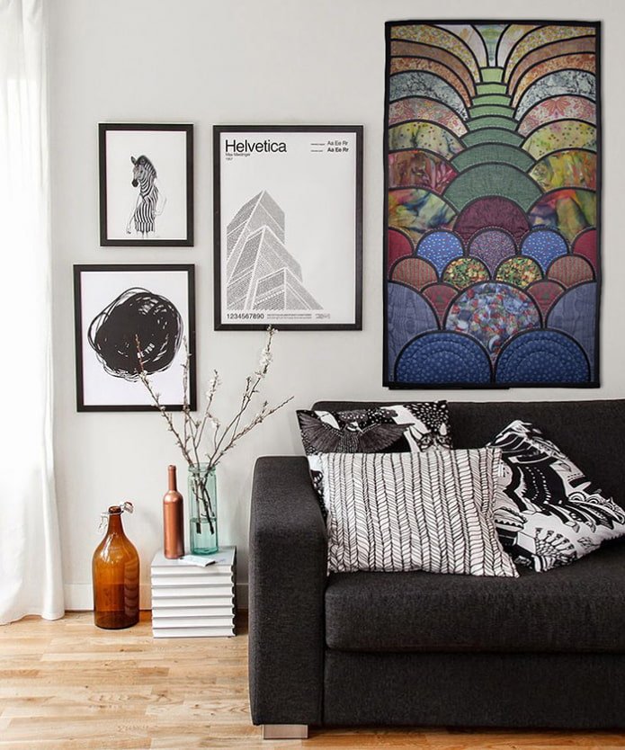 panneau mural patchwork à l'intérieur