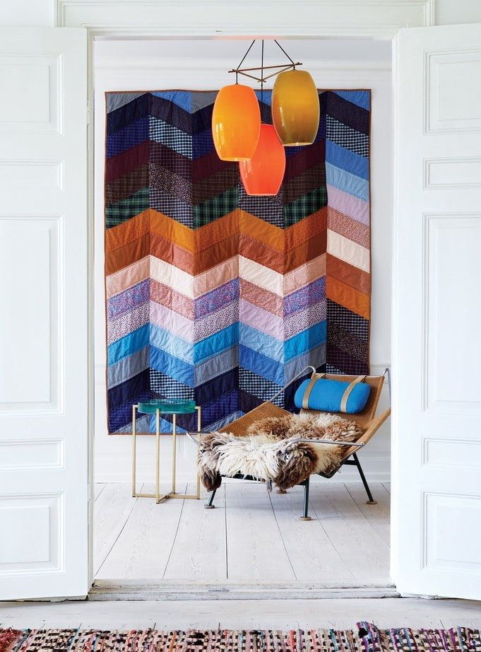 Panneau mural patchwork à l'intérieur