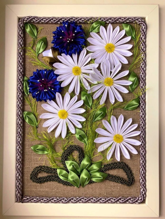 Panneau mural kanzashi à l'intérieur
