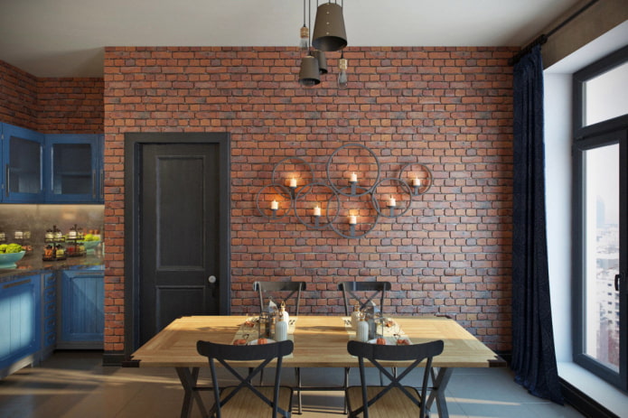 panneau mural intérieur style loft