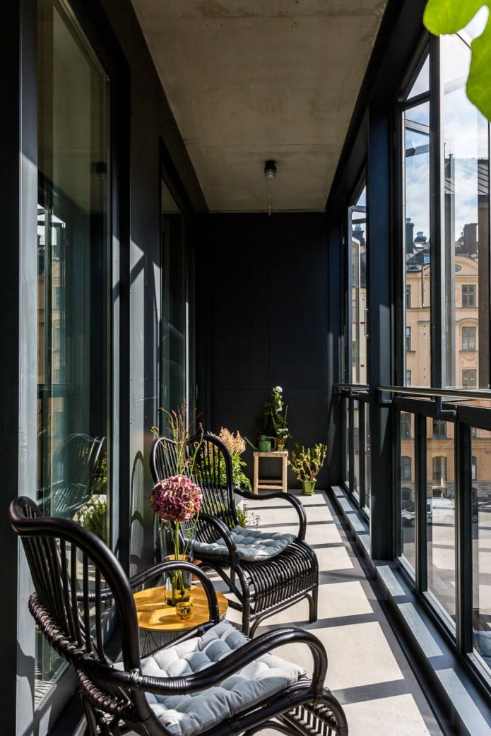 Design de balcon en noir