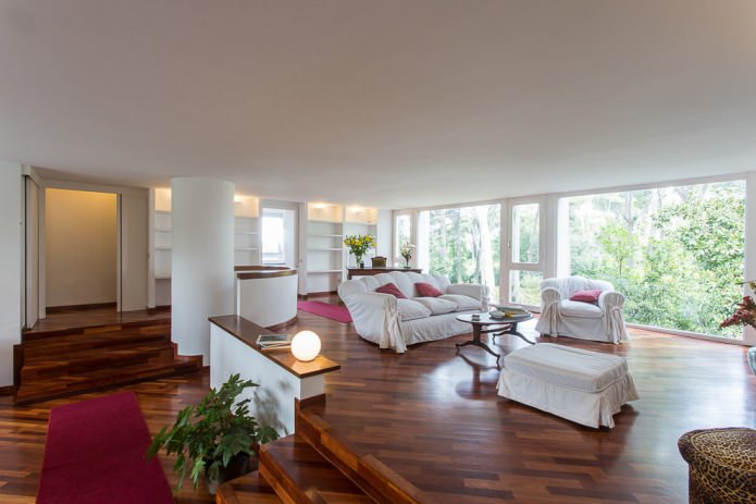 pose de parquet sur une terrasse en diagonale
