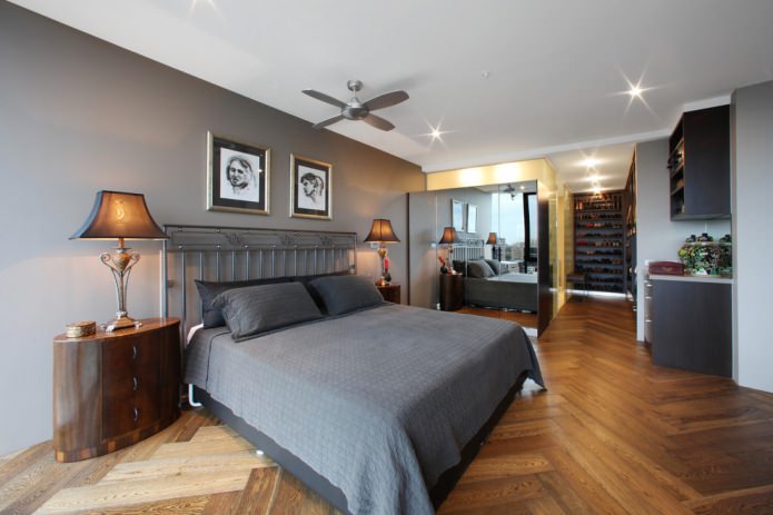 Parquet à chevrons dans la chambre