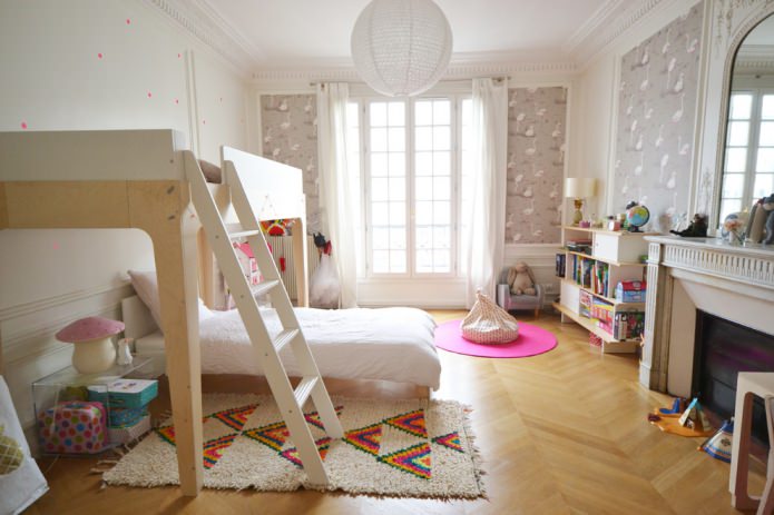 Parquet à chevrons dans Chambre d'enfant