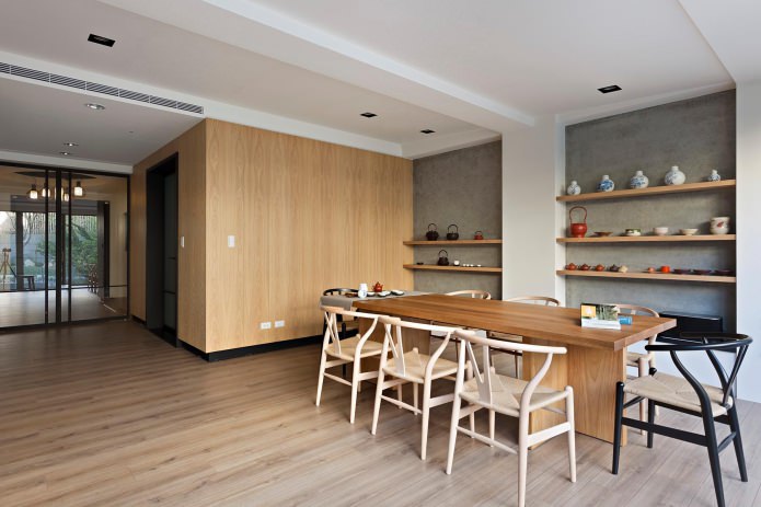 pose de parquet sur une terrasse symétrique