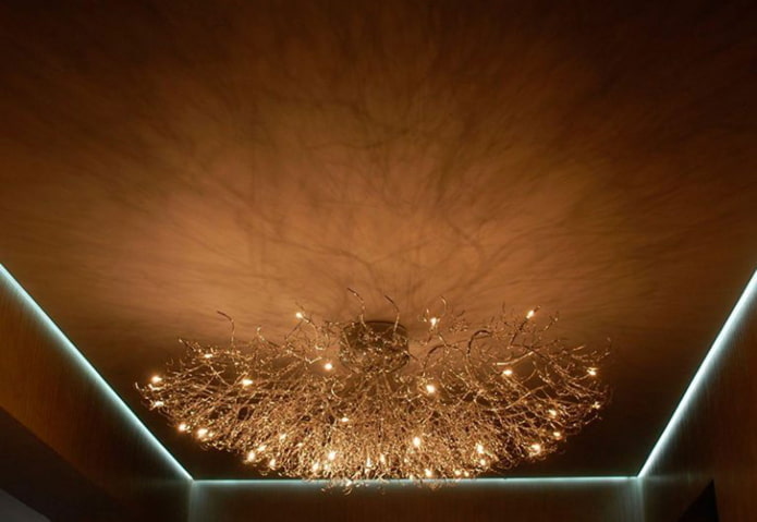 Structure de plafond flottant en tissu