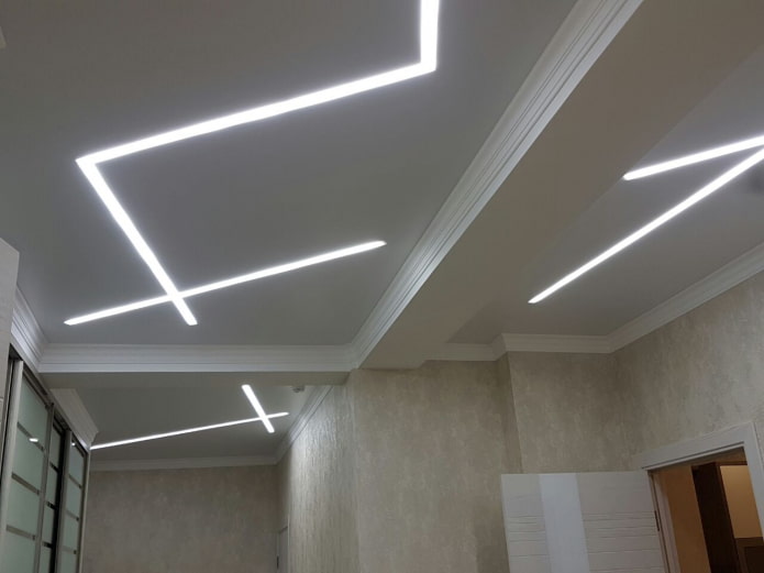 Structure de plafond avec lignes flottantes