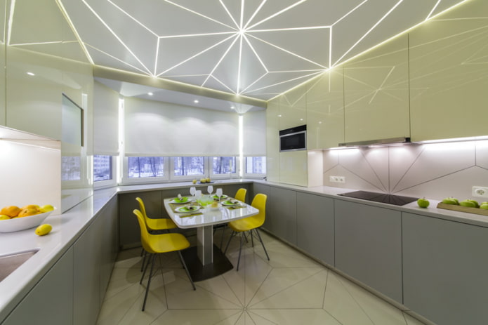 Plafond flottant dans la cuisine